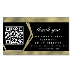 Boutique Beauty Business Bedankt Goud QR Magnetisch Visitekaartje