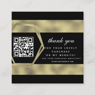 Boutique Beauty Business Bedankt Goud QR Vierkante Visitekaartje
