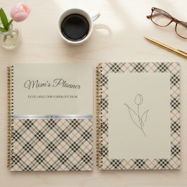 Boutique Beige Plaid Moms Fabulous Year Planner