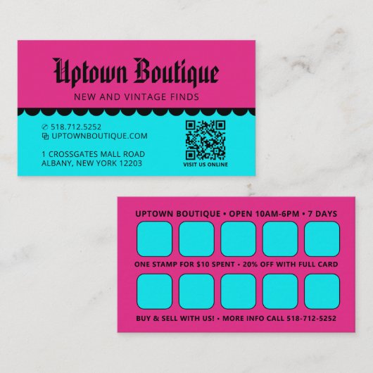 Boutique Belonings-QR-code Zakelijke Kaarten Visitekaartje (Voorkant / Achterkant)
