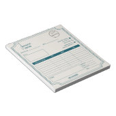 Boutique benzine blauw met logo bedrijfsfactuur notitieblok (Schuin)