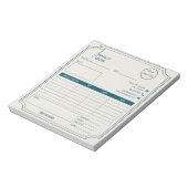 Boutique benzine blauw met logo bedrijfsfactuur notitieblok (Linkerzijde)