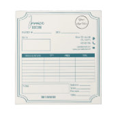 Boutique benzine blauw met logo bedrijfsfactuur notitieblok (Voorkant)