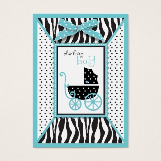 Boutique Chic Boy Gift Label Visitekaartjes (Voorkant)