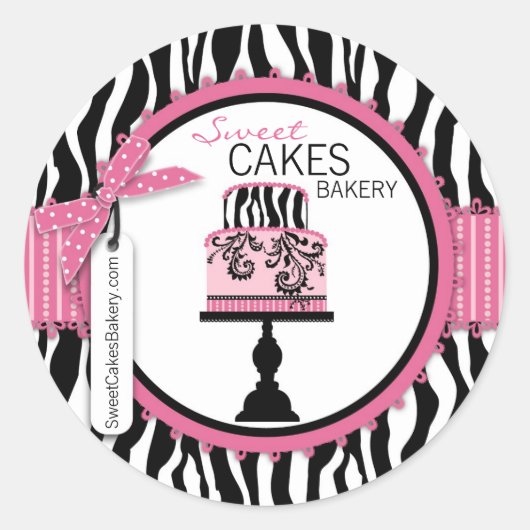 Boutique Chic Cake Business Sticker (Voorkant)