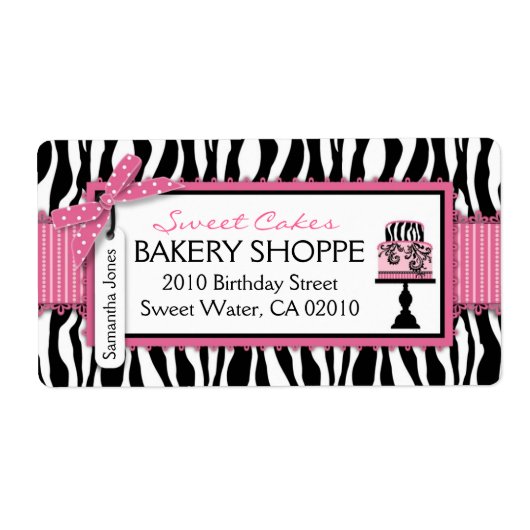 Boutique Chic Cakes Zakelijk Verzendlabel (Voorkant)