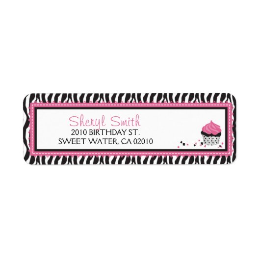 Boutique Chic Cupcake Retourlabel Etiket (Voorkant)