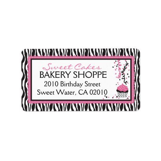 Boutique Chic Cupcakes Business Address Label (Voorkant)