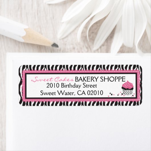 Boutique Chic Cupcakes Zakelijk Retourlabel Etiket (Insitu)