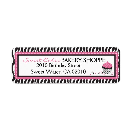 Boutique Chic Cupcakes Zakelijk Retourlabel Etiket (Voorkant)