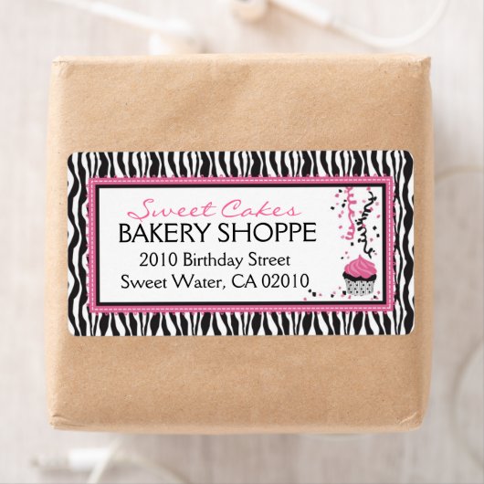 Boutique Chic Cupcakes Zakelijk Verzendlabel (Insitu)