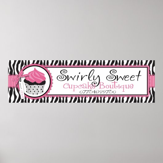 Boutique Chic Custom Banner_Swirly Sweet Poster (Voorkant)