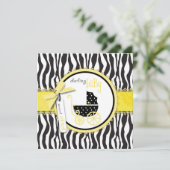 Boutique Chic Invitation Square Baby Kaart (Staand voorkant)
