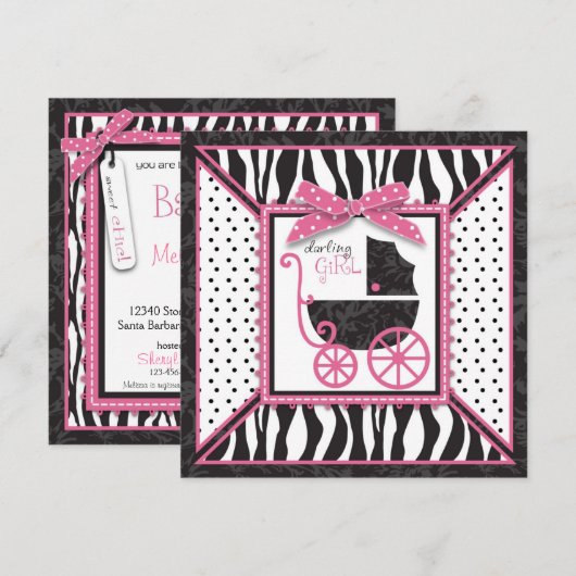 Boutique Chic Invitation Square Kaart (Voorkant / Achterkant)