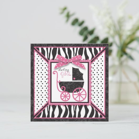 Boutique Chic Invitation Square Kaart (Staand voorkant)