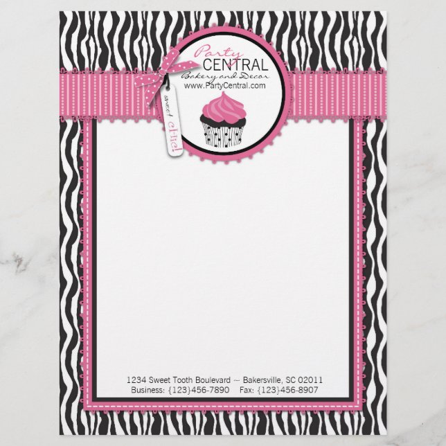 Boutique Chic Letterhead Custom Briefhoofd (Voorkant)