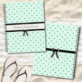 Boutique Chic Mint Green Polka Dot Monogram Diary Notitieboek