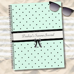 Boutique Chic Mintgroene Stippen Monogram Dagboek Notitieboek