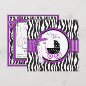 Boutique Chic Violet Invitation Square Kaart (Voorkant / Achterkant)