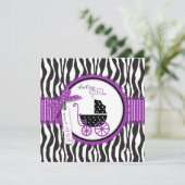 Boutique Chic Violet Invitation Square Kaart (Staand voorkant)