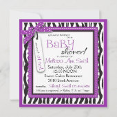 Boutique Chic Violet Invitation Square Kaart (Achterkant)