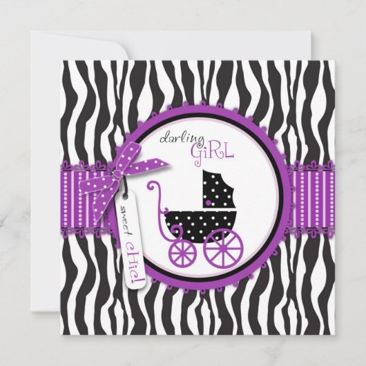 Boutique Chic Violet Invitation Square Kaart (Voorkant)