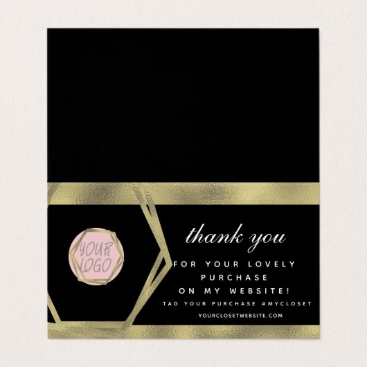 Boutique Clothing Beauty Business Hartelijk dank v Visitekaartje (Buitenkant ongevouwen)