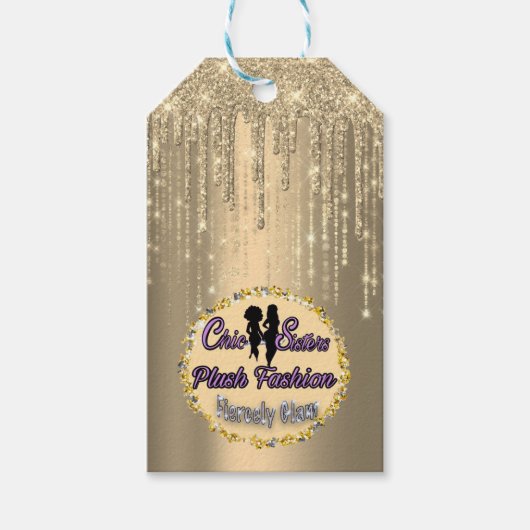 Boutique Clothing Price Label Gold Drids SisterLog Cadeaulabel (Voorkant)