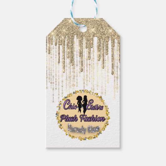 Boutique Clothing Price Label Gold Drids White Cadeaulabel (Voorkant)