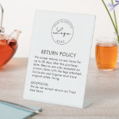 Boutique Clothing Store Return Policy Plaque Reclamebord Met Voetstuk (Insitu)