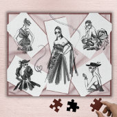 Boutique Couture Modeontwerper Schets Puzzel
