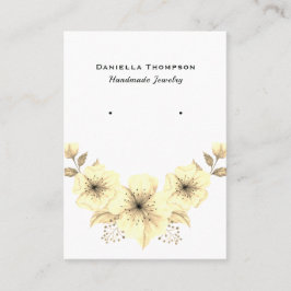 Boutique Floral Waterverf Jewelry Earring Display Visitekaartje