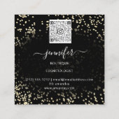 Boutique Glitter Effect Lijst Make-up Artiest Logo Vierkante Visitekaartje (Achterkant)
