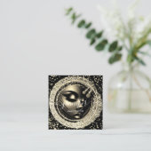 Boutique Glitter Effect Lijst Make-up Artiest Logo Vierkante Visitekaartje (Staand voorkant)