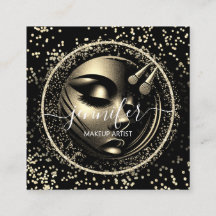 Boutique Glitter Lijst Make-up Artiest Logo Zwart 