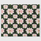 Boutique Holiday Blush Poinsettia Rolled Gift Wrap Cadeaupapier (Vlak)