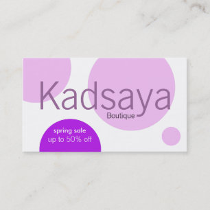 Boutique Kadsaya 8 Promotion Store Visitekaartje