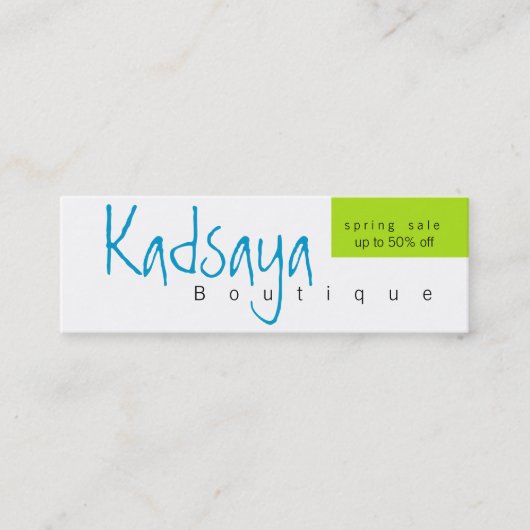 Boutique Kadsaya 9 Promotion Store Visitekaartje (Voorkant)