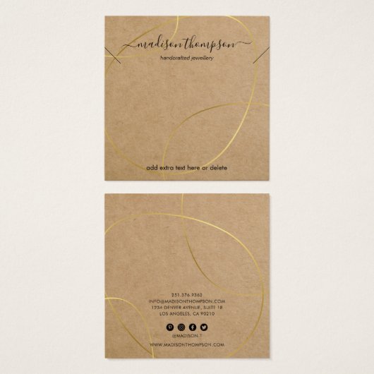 Boutique Ketting Jewelry Display Vierkante Visitekaartjes (Voorkant /achterkant)