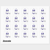 Boutique Kleding Qr Code Blauwe Witte Bikini Vierkante Sticker (Vel)