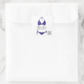 Boutique Kleding Qr Code Blauwe Witte Bikini Vierkante Sticker (Tas)
