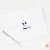 Boutique Kleding Qr Code Blauwe Witte Bikini Vierkante Sticker (Envelop)