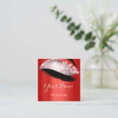 Boutique Lash Extension Red Ruby Roos Vierkante Visitekaartje (Staand voorkant)