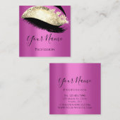 Boutique Lashes Extension Roze Gold Vierkante Visitekaartje (Voorkant / Achterkant)