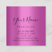 Boutique Lashes Extension Roze Gold Vierkante Visitekaartje (Achterkant)