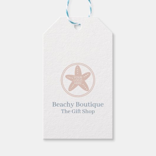 Boutique Logo Eenvoudige QR Code Grootte Prijs Cadeaulabel (Voorkant)