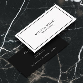 Boutique Luxe Minimaal Professioneel Zwart Wit Visitekaartje