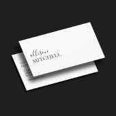 Boutique Luxe Script Uniek Minimalistisch Wit Visitekaartje