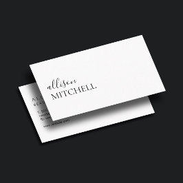Boutique Luxe Script Uniek Minimalistisch Wit Visitekaartje