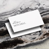 Boutique Luxe Script Uniek Minimalistisch Wit Visitekaartje
